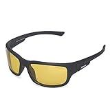 maivnz Floating Polarized Fishing Sunglasses for Men See Fish UV400 Surfing Kayaking Boating Water Sports Glasses (Black/Yellow)
