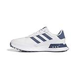 adidas Men's S2G Spikeless Leather 24 Golf Shoes, Footwear White/Collegiate Navy/Silver Metallic, 10