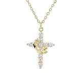 SENHOWII Crown Cross Necklace for Women-Exquisite Christian Necklace-cross necklace for women-Symbol of Devotion, Ideal Faith-Inspired Jewelry Gift for Every Occasion (gold)