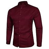 Family Christmas 2025 Shirt Dress Shirts for Mens Long Sleeve Regular Fit Casual Blouse Wrinkle-Free Button Down Business Shirt Formal Work Tops Wine,4X-Large