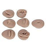 Body Piercing Practice Model, Simulation Silicone Ear Eye Nose Mouth Tongue and Belly Button Model Soft Model Body Part Displays Set for Novice Piercer Show Piercing Jewelry
