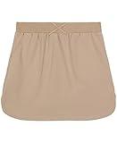 IZOD Girls' School Uniform Pull-on Scooter Skirt with Undershorts, Knit Waistband & Functional Pockets, Wrinkle Resistant, Khaki, 7