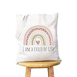 WCGXKO Religious Gift Goddaughter Gifts I am a Child of God First Communion Gifts Baptism Gifts for Godchild (I am a Child of God tote)