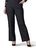Lee Women's Plus Size Ultra Lux Comfort with Flex Motion Trouser Pant Black 18W, 18 Petite