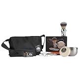 G.B.S Shavette Straight Razor Shaving Kit - Vintage Wet Shave Grooming Set for Men Includes: Shavette Edge Razor, Shaving Brush, Toiletry Bag, Shave Soap, Bowl, Double Edge Razor Blade Refills