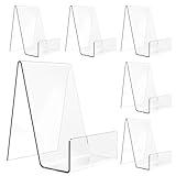 6 Pack Acrylic Book Stand, Clear Easel Stand for Display, Book Display Holder, Display Stand for Album, CD, Magazine, Postcard, Picture, Plate, Artworks, Phone, Tablet