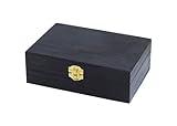 Creative Hobbies Black Wooden Keepsake Box with Gold Clasp - 6″ × 4″ × 2″ Painted Storage Case for Jewelry, Photos, Crafts & Gifts