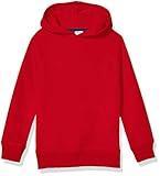 Amazon Essentials Boys' Fleece Pullover Hoodie Sweatshirts, Red, Large