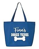Custom Dog Owner Zippered Canvas Bag, Personalized Dog Zippered Canvas Bag, Dog Mom Bag, Dog Toys Tote Ba, Gift for Dog Mom, Dog Mom Gift, Dog Lover (20"W x 15"H x 5"D, Zippered Royal)