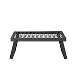 Amazon Basics Heavy-Duty Portable Camping Grill Grate for Campfire Cooking, Black