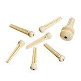 D'Addario Accessories Injected Molded Bridge Pins with End Pin, Set of 7, Ivory with Black Dot