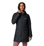 Columbia Womens Heavenly Long Hooded Puffer Jacket, Black, Medium