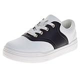 French Toast Kids Dress Shoes Oxford School Uniform - Lace up Loafer Saddle Shoe for Girls and Boys - White Navy (Size 3 Big Kid)