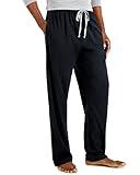 Hanes mens Jersey Pant pajama bottoms, Midnight Black, Large US