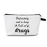 MoCaliduccious "Not Full of Drugs Print Makeup Bag Gift-Ready for Birthdays, Festive Humor & Adult Celebrations Cosmetic Organizer Travel Zipper Makeup Pouch