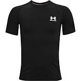 Under Armour Boys HeatGear Armour Short-Sleeve T-Shirt , Black (001)/White , Large