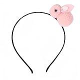 HIFANMM Easter Headbands Bunny Hair Bands for Women Girls Kids, Cute Pink Rabbit White Ears Hair Accessories Easter Day Decoration Headdress Party Supplies Gift Hair Hoop 1 Pcs