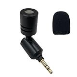 SPTSSWET Replacement Microphone Compatible with GoPro DSLR Cameras Camcorder Audio Recorder Omnidirectional Microphone with Windscreen,3.5mm 3-Pole Black