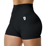 Gymreapers Seamless Shorts Infinity High Waist Biker Workout Scrunch Shorts for Women Athletic Gym Running Pilates Yoga Sport Short (Black)