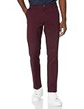 Amazon Essentials Mens Straight-Fit Casual Stretch Chino Pants, Burgundy, 38W x 30L