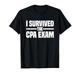 The Best CPA Certified Public Accountant Gifts Unisex Adults Black T-Shirt Small I Survived The CPA Exam