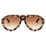 mincl Popular Fashion Pilot Sunglasses Women Shades UV400 Retro Rivets Decoration Gradient Trending Men Round Sun Glasses (flower)