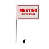 1 Pack Paraflags Big Desk Flag - Professional Office Privacy Signal with Flip Clip - 11 inch - Made in the USA - Zoom Meeting In Progress Conference Status Alert - Perfect for Office Cubicles,