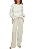 ETCYY NEW Lounge Sets for Women 2 Piece Outfits with Side Split Sweatshirt Tops and Wide Leg Sweatpants