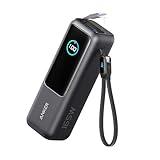 Anker Laptop Power Bank, 25,000mAh Portable Charger with Triple 100W USB-C Ports, Built-in and Retractable Cables, for iPhone 16/15 Series, MacBook, Samsung, and More (Flight-Approved)