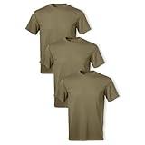 Soffe Mens 3 Pack - USA Poly/Cotton Military Tee, Tan, Large