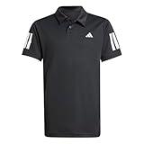 adidas Boys' Club Tennis 3-Stripes Polo Shirt, Black