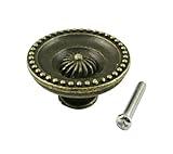 DLAHPJPT 10 Pieces Antique Brass Furniture Handle Cabinet Knob Jewelry Box Handle Knob Drawer Pull / 37x17mm