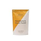 NOTES Sustainable Candle Refill | Non-Toxic Fragrance, Natural Wax Beads (Beeswax, Rice bran and Soy), Cotton Wick and Sustainer - (1) Mandarin & Sweet Neroli