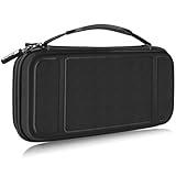 FINTIE Carrying Case for Nintendo Switch OLED Model 2021/Switch 2017, [Shockproof] Hard Shell Protective Cover Travel Bag with 10 Game Card Slots & Inner Pocket, Black