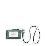 Vera Bradley Women's Performance Twill Zip ID Case and Lanyard Combo, Olive Leaf, One Size