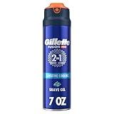 Gillette PRO Shaving Gel For Men Cools To Soothe Skin And Hydrates Facial Hair, 7oz, ProGlide Sensitive 2 in 1 Shave Gel