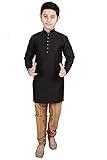 Pro-Ethic Style Developer Kid's Indian Clothing Traditional Wear Silk Kurta Sets for Boys | Pack Of 1 (Black, 15-16 Years)