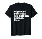 Fountain City Literature Gear The Odyssey Ancient Greek Epic Poem by Homer Design Unisex Adult Men's Black Cotton Blend Polyester 100% Classic Fit Crew Neck Short Sleeve T-Shirt