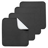 Waterproof Chair Pads for Incontinence, 4 Pack Reusable Seat Protector Pads 22" x 21", Washable Chair Protector Seat Cover, Non-Slip Absorbent Incontinence Pad for Bed, Wheelchair, Kid & Pet - Black