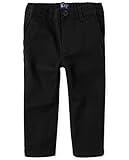 The Children's Place Baby Boys and Toddler Stretch Chino Pants, Black Single, 12-18 Months US