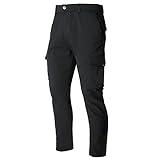 Useful for Thim Elderly Men Button Zipper Cargo Pants Smooth Comfy Fashion Outdoor Hiking Camping Vacation Pants Premium Stretchy Cargo Pants Black
