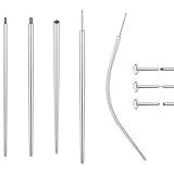 BodyAce 14G 16G 18G 20G Piercing Taper, Stainless Steel Threadless Insertion Pin Screw On Assistant Tool, Curved Body Piercing Stretching Kit for Ear/Nose/Navel/Lip/Eyebrow [16G(1.2mm) Mix]