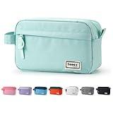 Sooez Original High Capacity Pencil Case, Big Pencil Bag Pouch Box Organizer Pen Case, Portable Journaling Supplies with Easy Grip Handle & Loop, Aesthetic Supply for Girls Adults, Mint Green