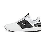 PUMA Men's Ignite Elevate Golf Shoe, White Black-Metallic Silver, 8.5
