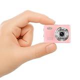 Dienspeak Mini Camera 1080P HD Video Recorder - Keychain Digital Camcorder with 64GB Card, 0.96" HD Display, Long Battery Life, Ultra-Portable Tiny Camera for Travel/Vlog/Night Shots (Pink)