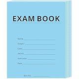 Joyfulmap 5 Blue Exam Books, 8.5"x11" Scientific Ruled Test Booklets with Saddle Stitch Binding, 16 Numbered Pages per Book for Classroom Use/STEM Lab Reports (LAB-016-7RSS)