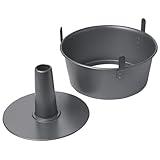 Chicago Metallic Angel Food Cake Pan with Cooling Feet, 2-Piece Nonstick Tube Pan, 9.5 Inch Carbon Steel, Perfect for Pound and Sponge Cakes