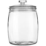 Folinstall Wide Mouth Apothecary Jar with Lid, 0.5 Gallon Glass Jar for Kitchen Storage and Laundry Room Organization, 72 oz Clear Glass Container for Cookie, Candy, Sugar, Flour, Nuts