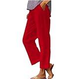 Linen Pants Women Petite Day+Prime+Deals+Today+Big+Spring+Deals+2025+Sale+Lightning+Deals+of+Today+Prime+Deals+of+The+Day+Clearance+amaon Cotton Linen Pants for Women Trouser Red #2 X-Large