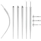Xpircn Piercing Taper Kit 20G 18G 16G Mixd Threadless Piercing Taper Insertion Pin Stainless Steel Straight Curved Body Piercing Stretching Kit for Ear/Nose/Navel/Lip/Eyebrow Piercings